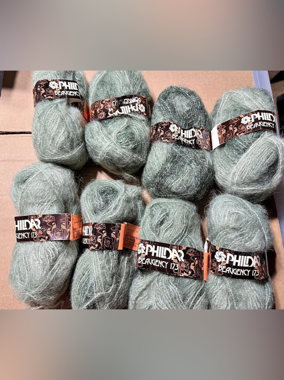 Phildar Beaugency 173 Mohair Wool Yarn Lot in Green